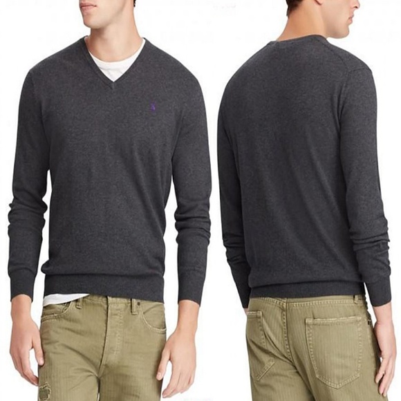 Ralph Lauren Other - Polo Ralph Lauren Dark Gray Heather V Neck Sweater